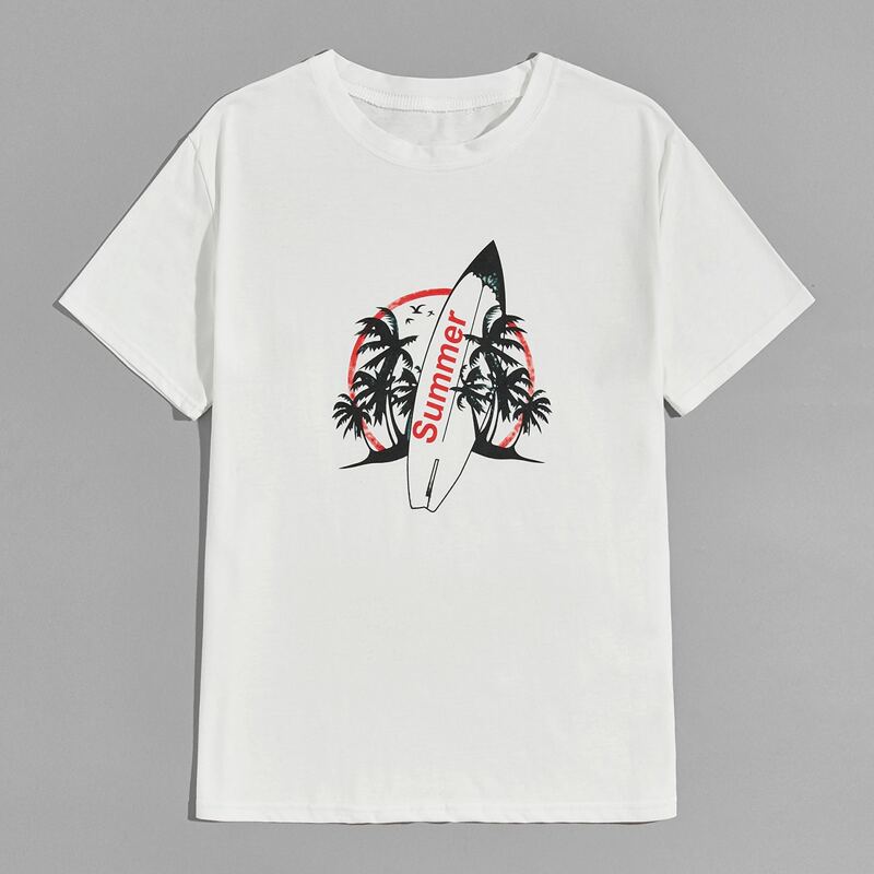 

Guys Letter Tropical White Tee