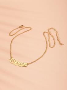 字母裝飾項鍊 - 金黃色 - 查看 2