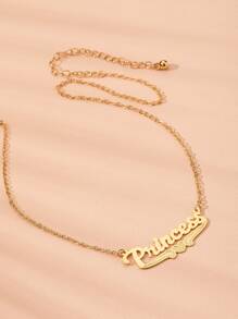 字母裝飾項鍊 - 金黃色 - 查看 3