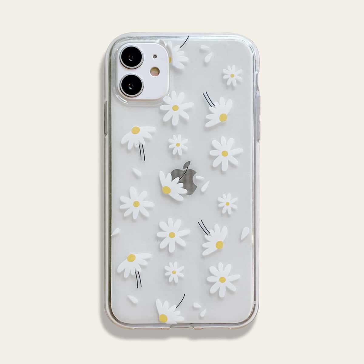 

1pc Flower Print Clear iPhone Case