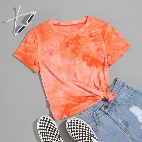 

Tie Dye Short Sleeve Tee, Orange