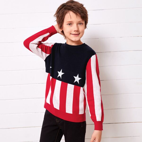 

Boys Red White and Blue Sweater, Multicolor