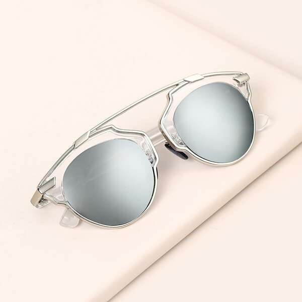 

Top Bar Metal Frame Sunglasses, Silver