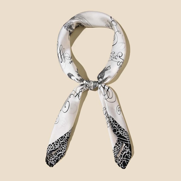 

Floral Pattern Bandana, White