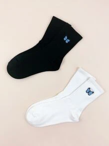 2 pares calcetines con bordado de hombres - Ver 2