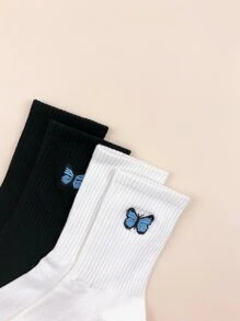 2 pares calcetines con bordado de hombres - Ver 3