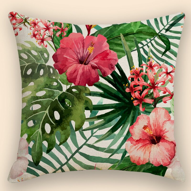 

Tropical Print Cushion Cover Without Filler, Multicolor