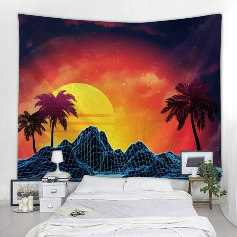 

1pc Tropical Sunset Tapestry, Multicolor