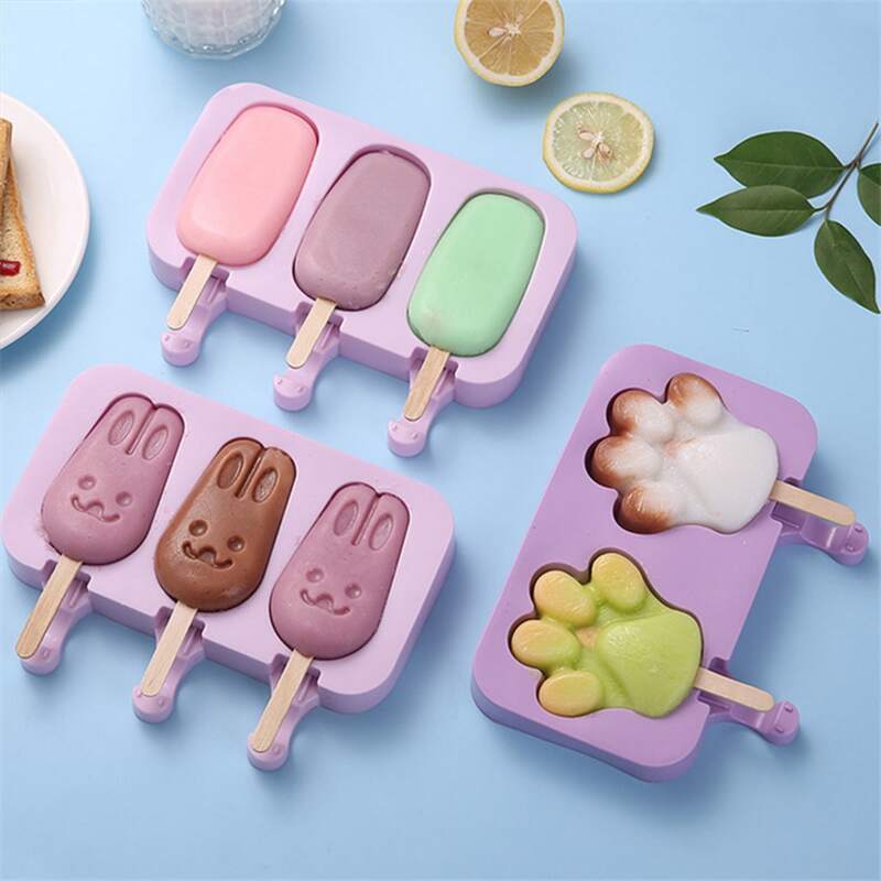 

1pc Cartoon Popsicle Mold & 50pcs Popsicle Stick, Multicolor