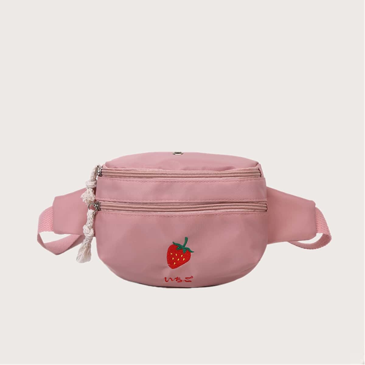 

Strawberry Zip Fanny Pack, Pastel dusty pink