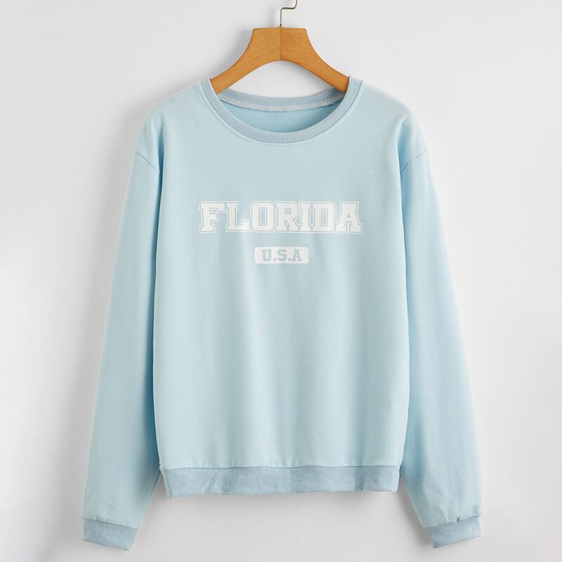 

Letter Graphic Sweatshirt, Baby blue