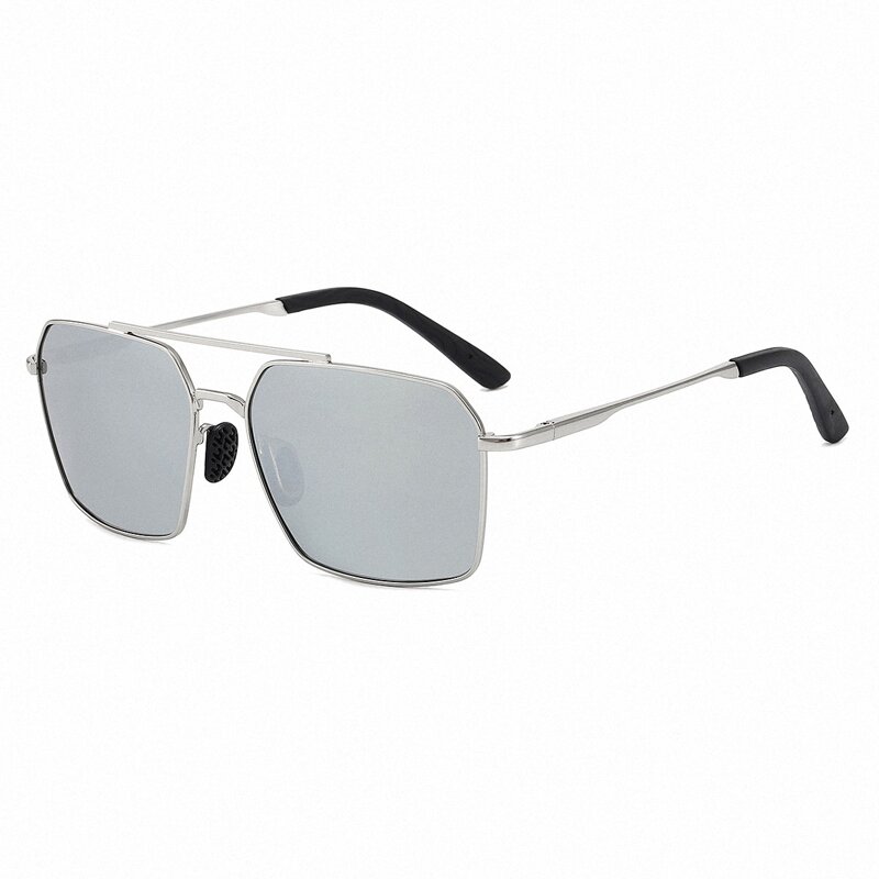 

Guys Fashion Metal Polarized Sunglasses, Silver