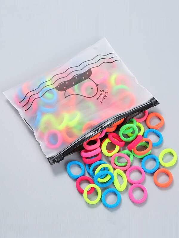 100pcs Toddler Girls Simple Hair Tie