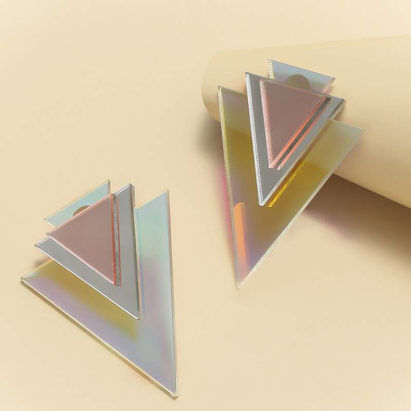 

Tiered Triangle Stud Earrings, Multicolor