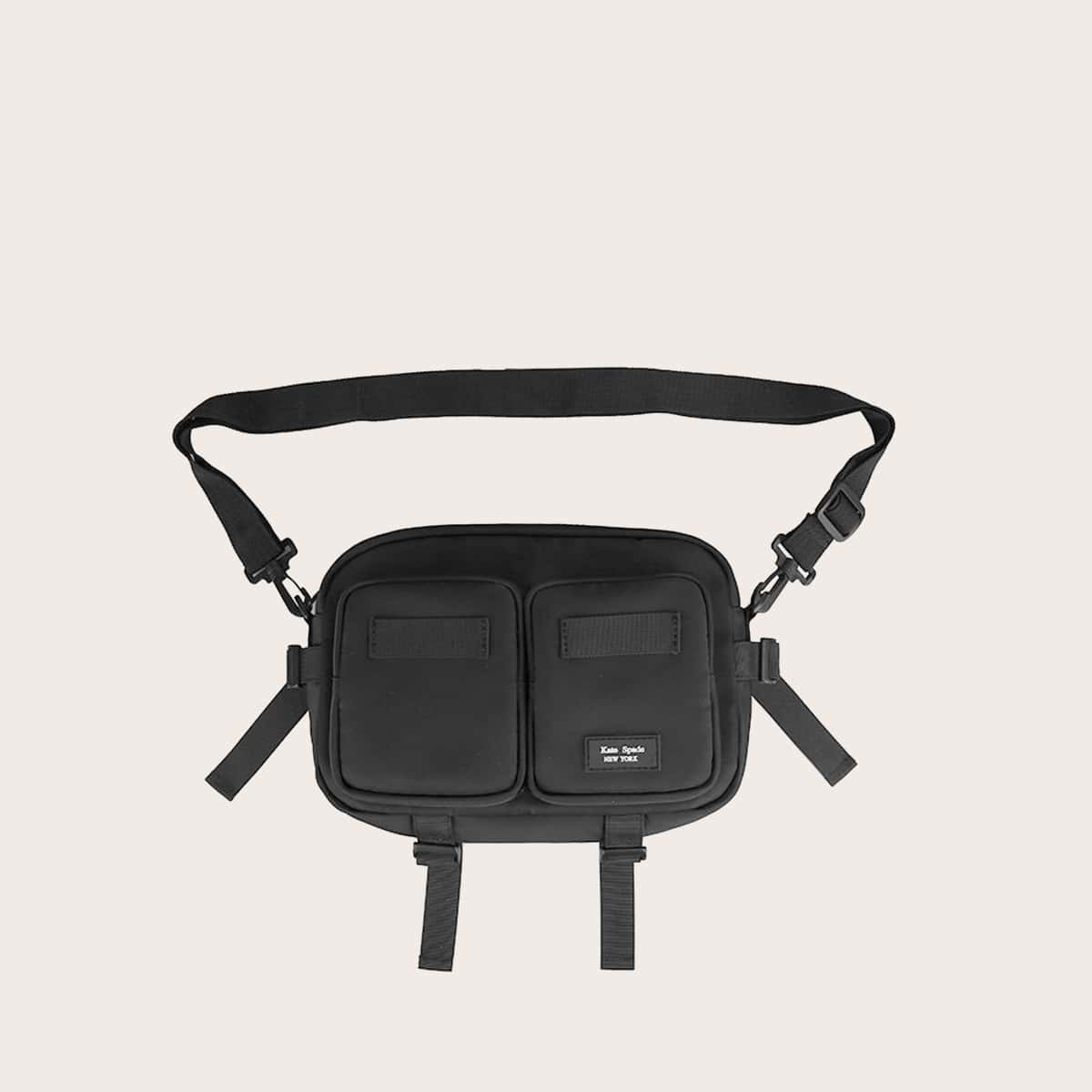 

Guys Pocket Front Crossbody Bag, Black