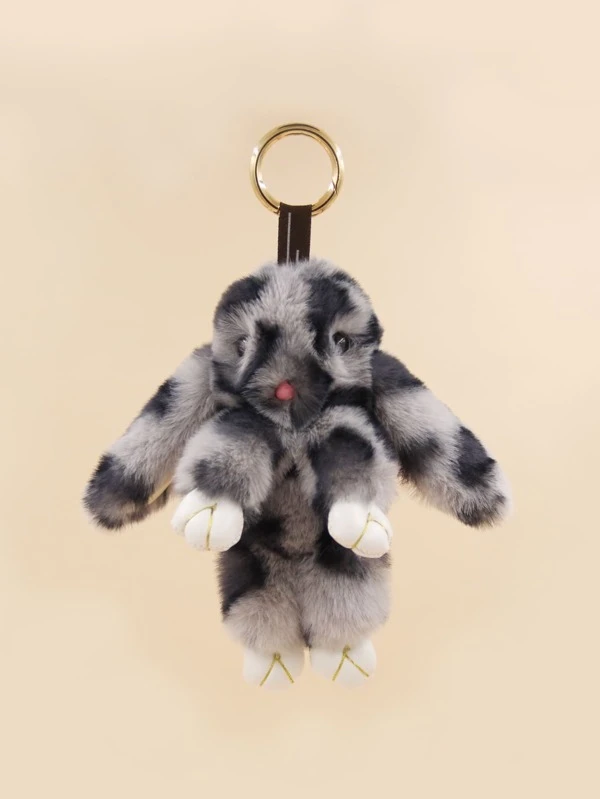 fluffy bunny bag charm