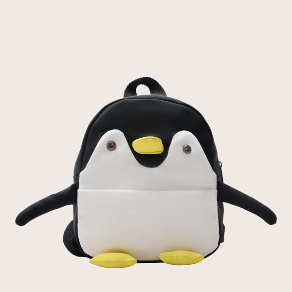 

Kids Cartoon Penguin Design Backpack, Black and white