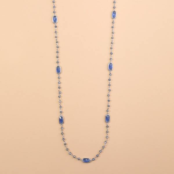 

Rhinestone Decor Necklace, Blue