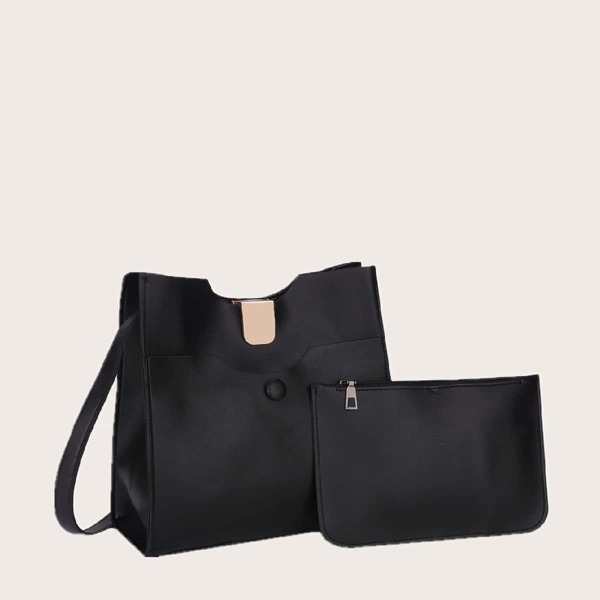 

Minimalist Crossbody Bag With Purse, Black