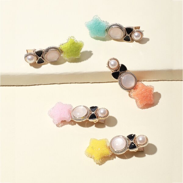 

5pcs Multicolor Star Decor Hair Clip