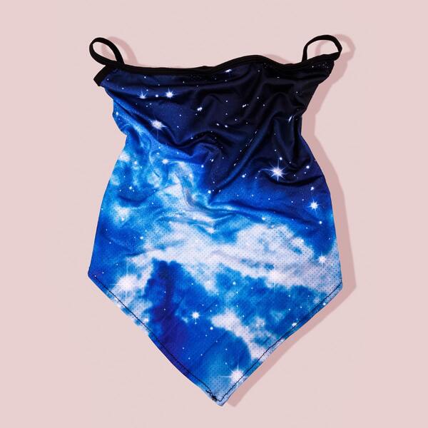 

Men Retro Printed Sun Protection For The Face, Blue