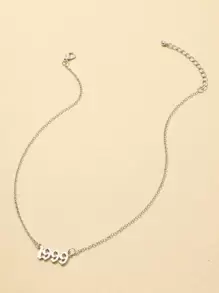 Vòng cổ kim loại số - Bạc - Xem 2