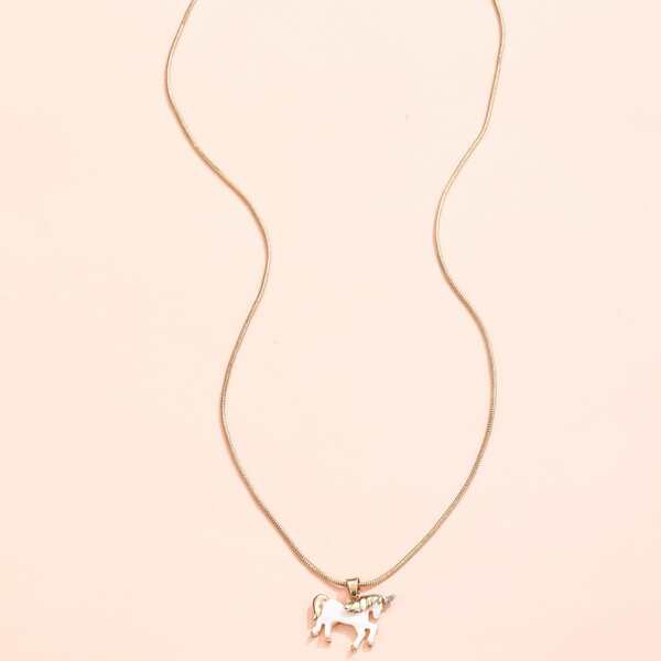 

Unicorn Charm Necklace, Gold