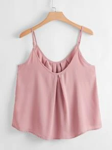 SHEIN LUNE Thêm nếp gấp Cami Top - Bụi hồng - Xem 2