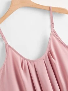 SHEIN LUNE Thêm nếp gấp Cami Top - Bụi hồng - Xem 3