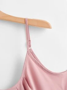 SHEIN LUNE Thêm nếp gấp Cami Top - Bụi hồng - Xem 4