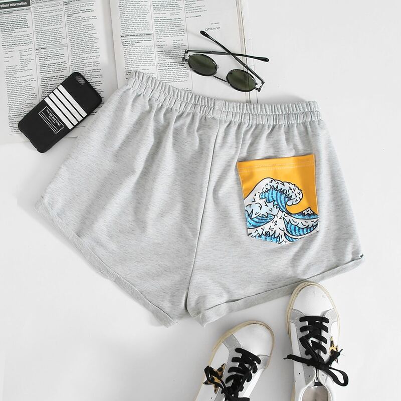 

Wave Pocket Track Shorts, Light grey