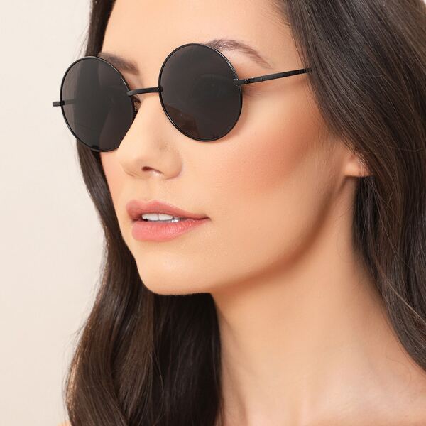 

Large Round Circular Sunglasses, Black