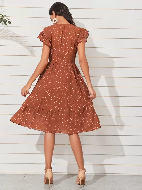 ROVLET Womens Midi Dress Off The Shoulder 1//2 Long Sleeve Ruffle Vintage Dresses Boho Sundress Dating Party