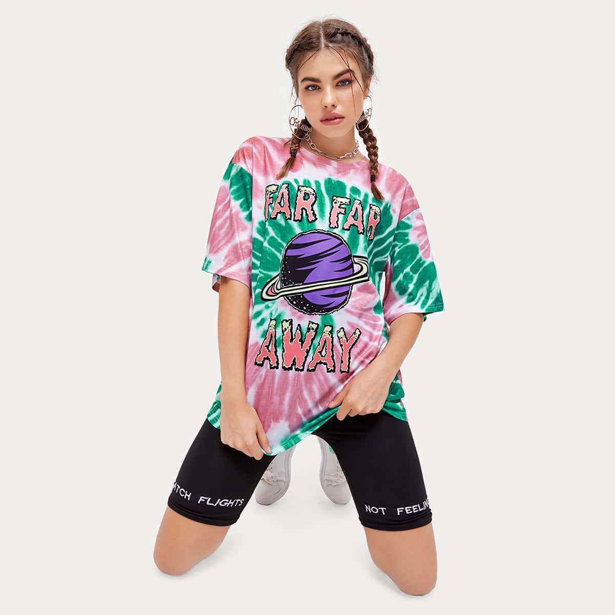 

Planet Graphic Tie Dye Tee, Multicolor