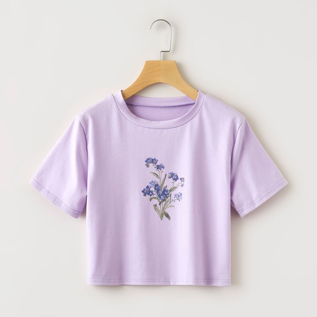 

Flower Graphic Crop Top, Lilac purple