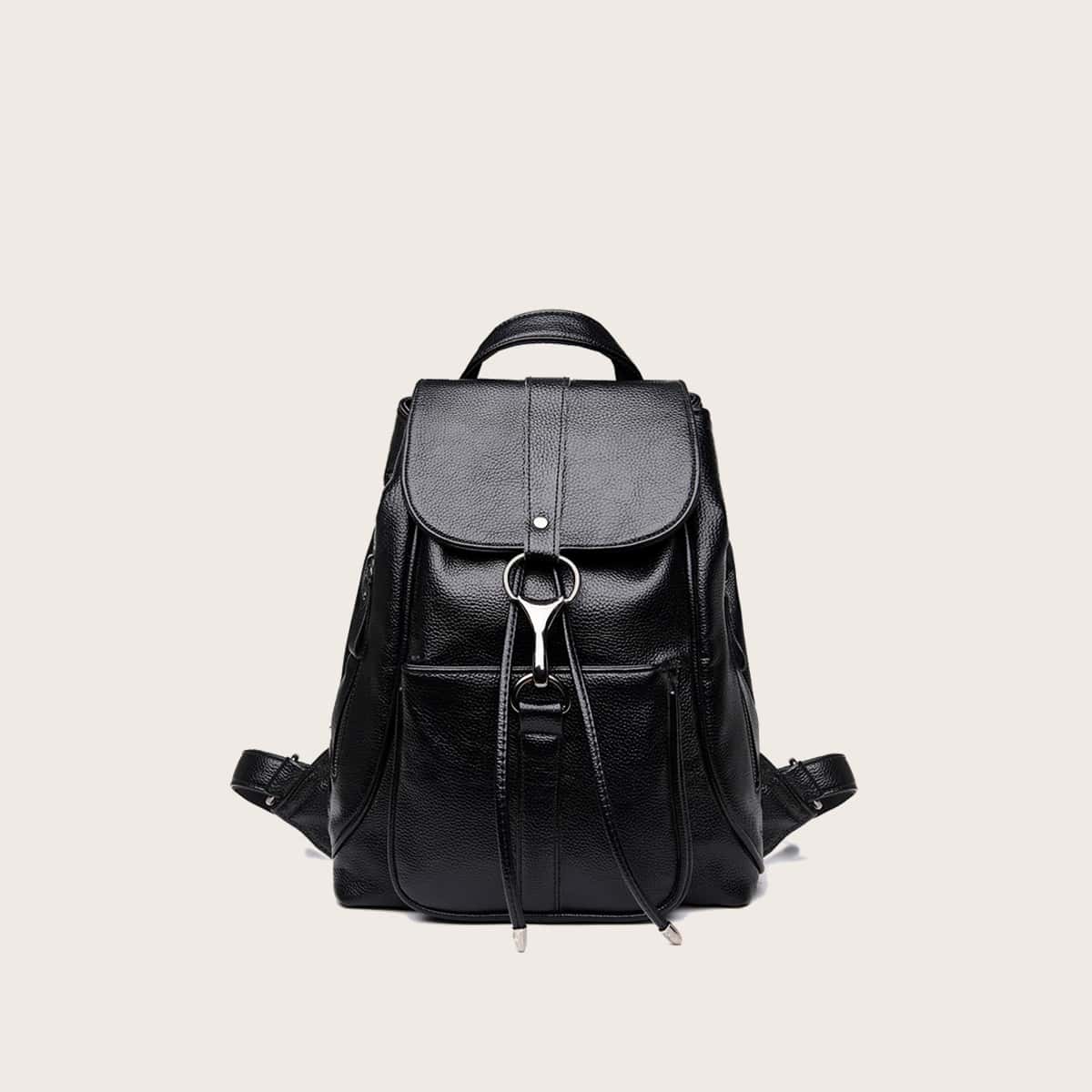 

Flap Pocket Backpack, Black