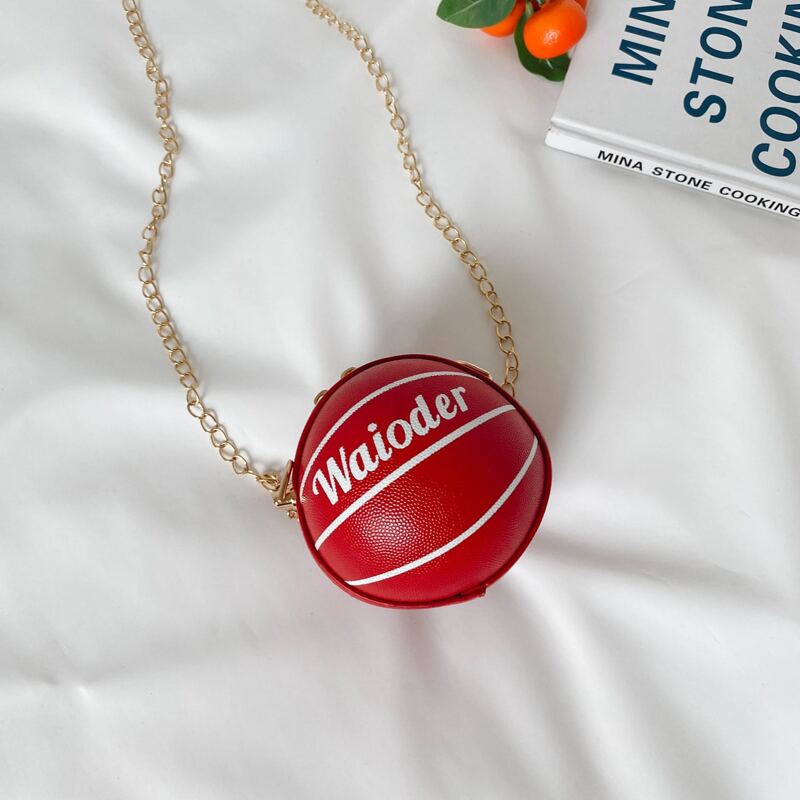 

Mini Basketball Chain Crossbody Bag, Red
