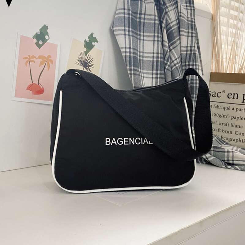 

Letter Graphic Baguette Bag, Black