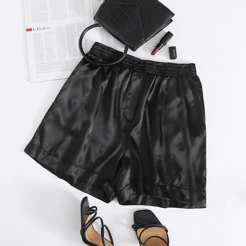 

Satin Black Shorts