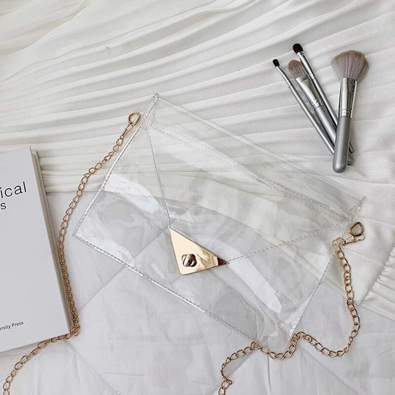 

Clear Chain Envelope Crossbody Bag