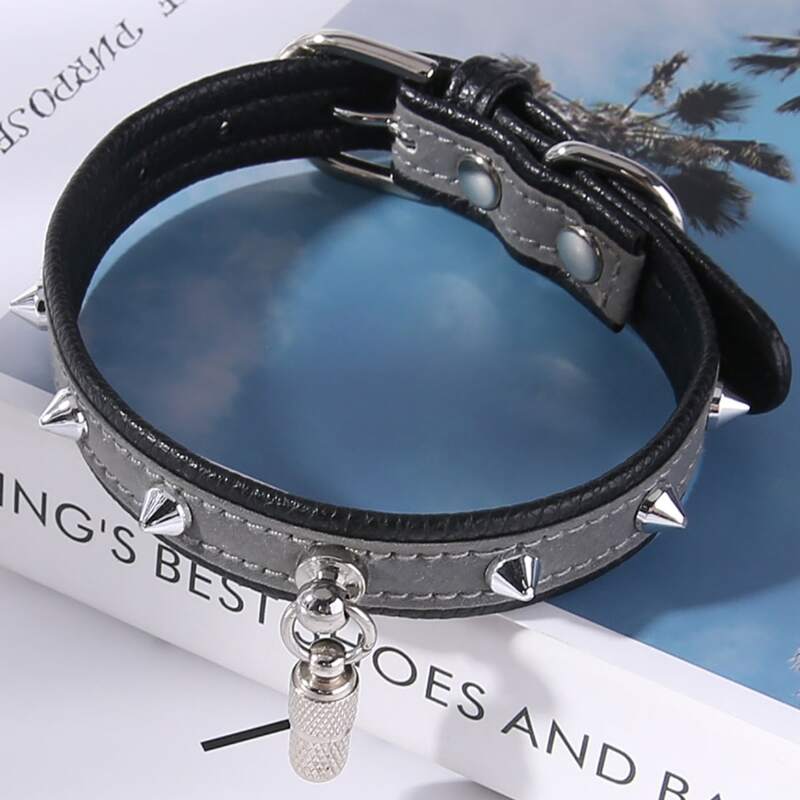 

1pc Cat Spiked Decor Collar, Black