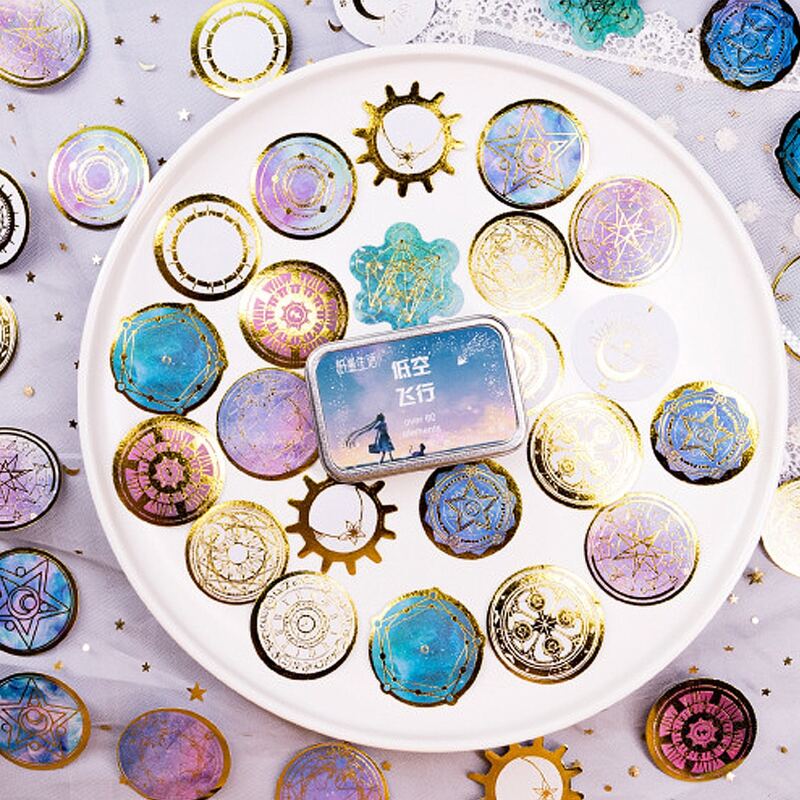 

60pcs Galaxy Pattern Sticker, Multicolor