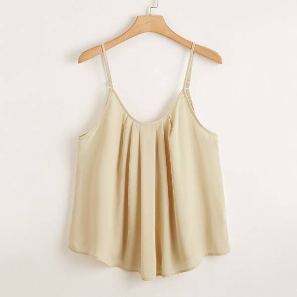 

Plus Fold Pleated Cami Top, Khaki