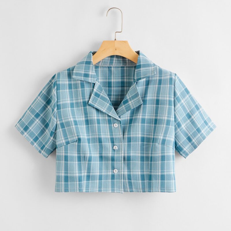 

Plaid Crop Shirt, Multicolor