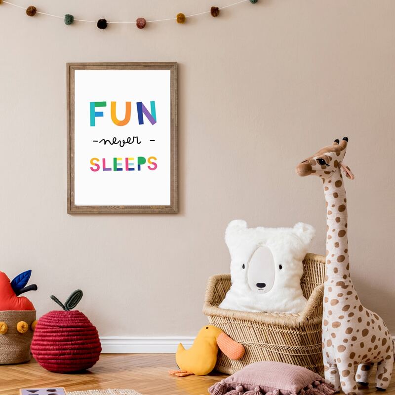 

Letter Graphic Wall Painting Without Frame, Multicolor