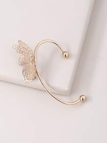 Hollow Out Butterfly Decor Ear Climber - Yellow Gold - View 1