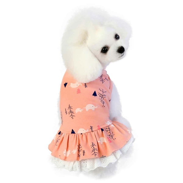 

1pc Cartoon Graphic Dog Dress, Pink