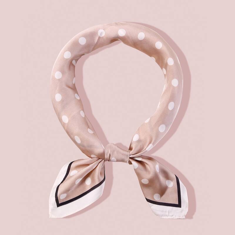 

Printed Square Scarf, Khaki