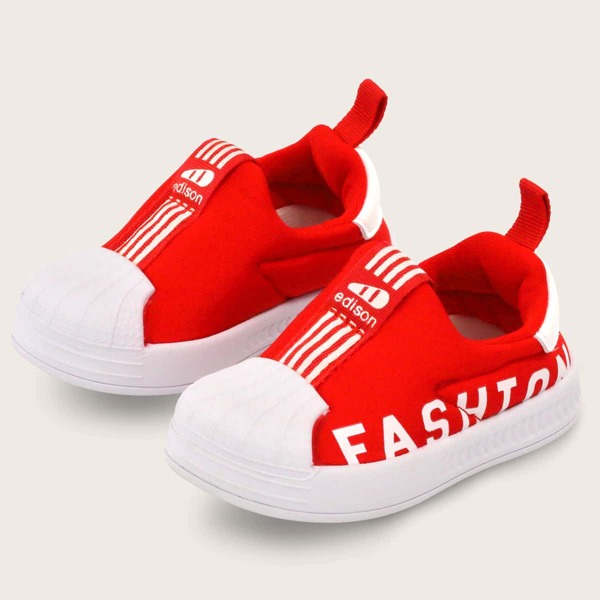 

Baby Boy Cap Toe Letter Graphic Sneakers, Red