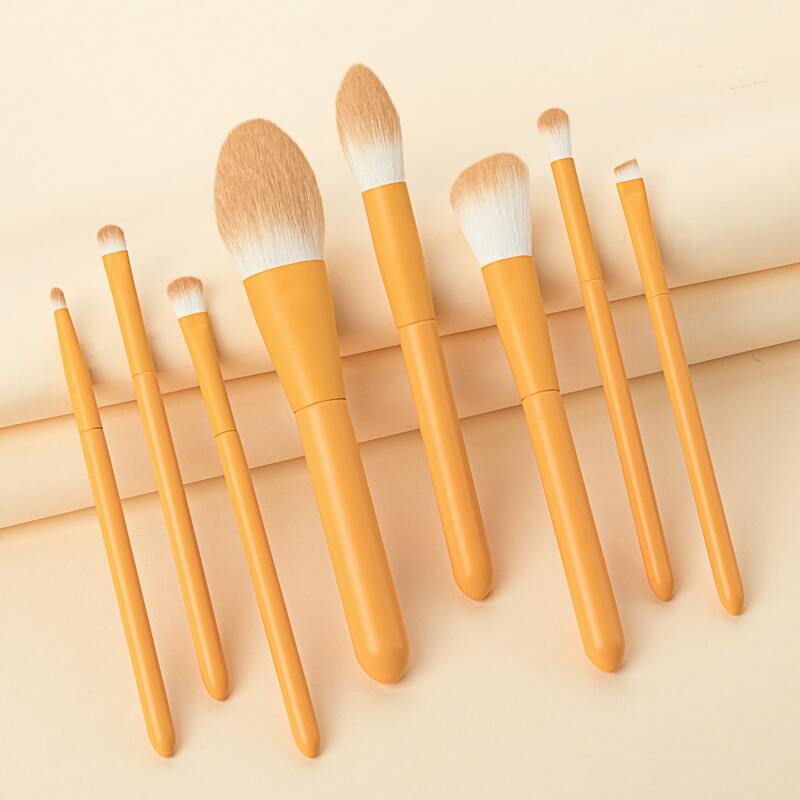 

8pcs Powder Makeup Brushes Set, Yellow